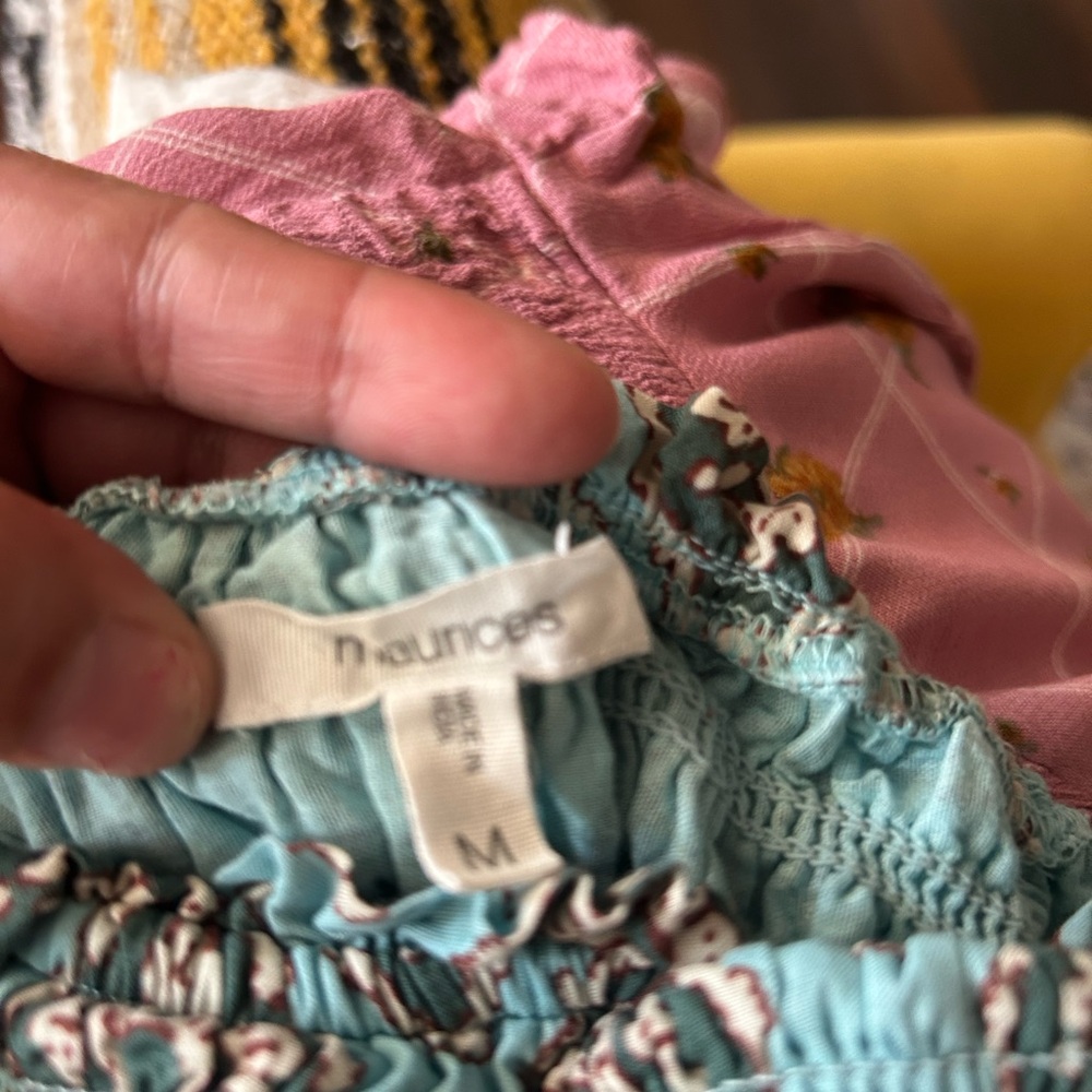 Maurices Blue Smocked Puff Sleeve Crop Top, Boho Milkmaid Cottagecore Summer Top - Picture 5 of 7